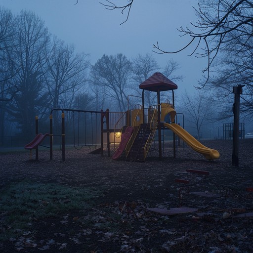 Imagine a desolate playground under a twilight sky, where ghostly lullabies play from an old music box. Distant chimes add to the spectral atmosphere, creating a spine chilling yet captivating soundscape. Sinister whispers enhance the unsettling feeling, making you picture a forgotten, eerie childhood dreamland.