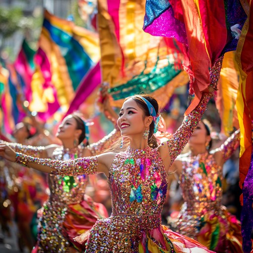 An exhilarating composition featuring vibrant rhythms and buoyant melodies that conjure the essence of a bustling carnival street dance. The track is designed to capture the excitement, energy, and infectious joy of a lively parade, filled with dazzling costumes, spirited dancers, and festive spirits. Ideal for evoking the atmosphere of a sun drenched carnival celebration, this piece infuses dynamic percussion with effervescent tunes.