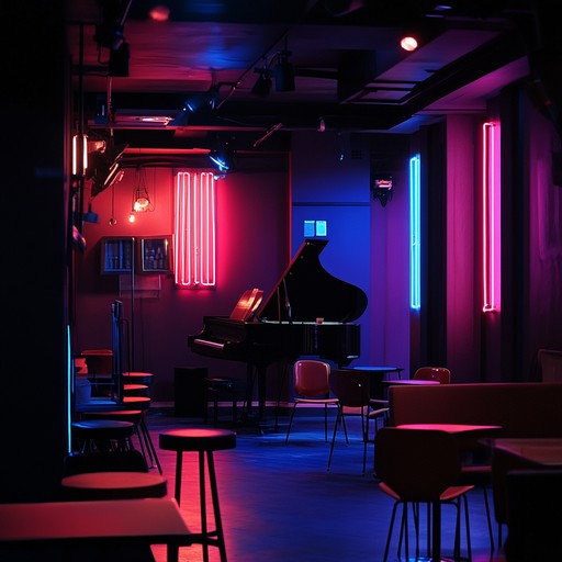 A hauntingly beautiful blend of melancholic piano overlaid with a smooth, downtempo jazz house beat, evoking a sense of longing and nostalgia for nights spent under neon lights. Its subtle yet powerful dynamic creates an atmosphere of wistful reminiscence, perfect for late night reflection.