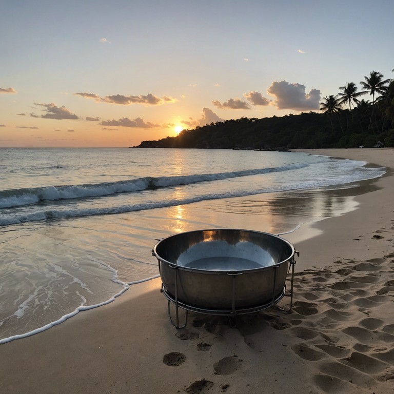 In this unique instrumental track, traditional calypso music is fused with a reflective, contemplative mood through the subtle use of steelpan. The composition takes listeners on a meditative journey along caribbean shores, where the gentle echoes of the steelpan blend with the serene ambiance of ocean waves, creating a perfect setting for introspection and mental voyages.