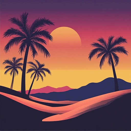 An instrumental piece blending traditional middle eastern melodies with modern ambient textures, capturing the serene atmosphere of a desert oasis as the sun sets.