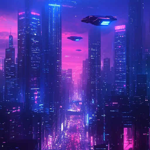 A soothing instrumental that melds ethereal synth pads with pulsing electronic beats, evoking the feeling of drifting through a neon lit metropolis in a futuristic world.