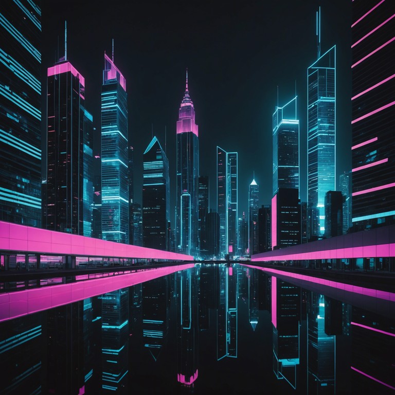 Embrace a dual tone of exhilarating beats coupled with serene, high tech atmospheres. Picture the bustling city life slowing down as night falls, intertwined with the calm of futuristic technology.