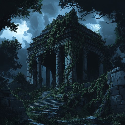 Delve into the depths of forgotten empires and hidden civilizations with this haunting instrumental piece. Traditional world instruments blend with dark ambient tones to create an atmosphere of mystery and unease. The music guides you through shadowy ruins, echoing with whispers of long lost rituals and ominous chants.