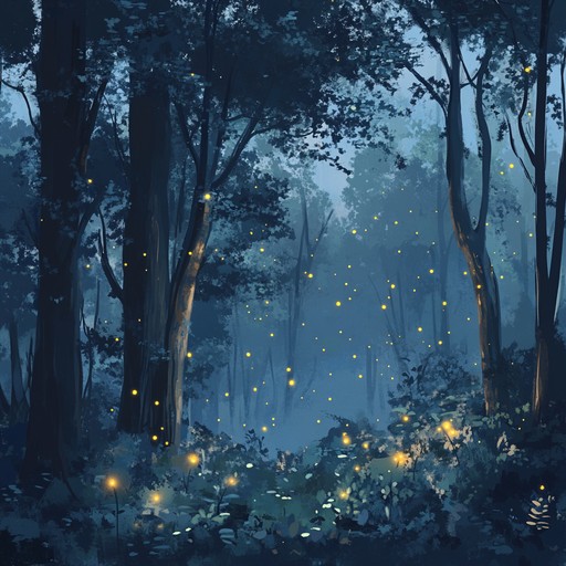 Transport listeners to a magical forest, teeming with life, using serene and mysterious indie music enhanced by nature sounds and ambient synths.