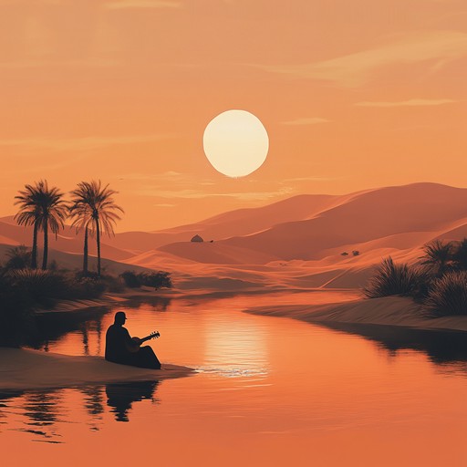 Immerse yourself in a tranquil oasis through the gentle and soothing tunes of middle eastern melodies, enriched with the harmony of the oud, creating a serene atmosphere that transports you to a peaceful desert haven