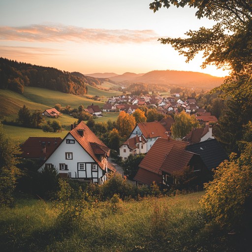 A soothing instrumental track capturing the essence of a serene bavarian sunset, entwining traditional german folk elements with the nostalgic flair of schlager music. Delicate harmonies create a relaxing ambiance, perfect for unwinding and introspection.