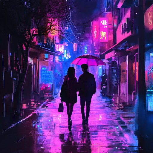 High energy drum n bass track with smooth, dreamy melodies, capturing the essence of romantic city nights.