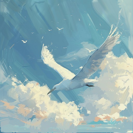 This soaring instrumental piece takes the listener on an exhilarating flight through clear blue skies. Lush, layered synthesizers and pulsing rhythms create a sense of movement and freedom, evoking the wonder and excitement of aviation. The melody is uplifting and heroic, with a touch of nostalgia that recalls the golden age of air travel. As the song builds to a triumphant climax, one can almost feel the rush of the wind and the boundless possibilities of the open sky.