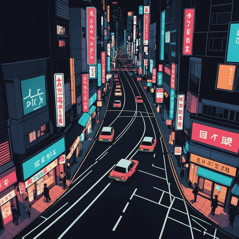 This track envelopes listeners in a seamless blend of traditional japanese instruments with modern electronic beats, evoking a walk through shimmering neon lit tokyo streets at midnight. The song combines the peaceful resonance of a koto with underlying enigmatic synth pads, creating a unique soundscape that bridges past with future.