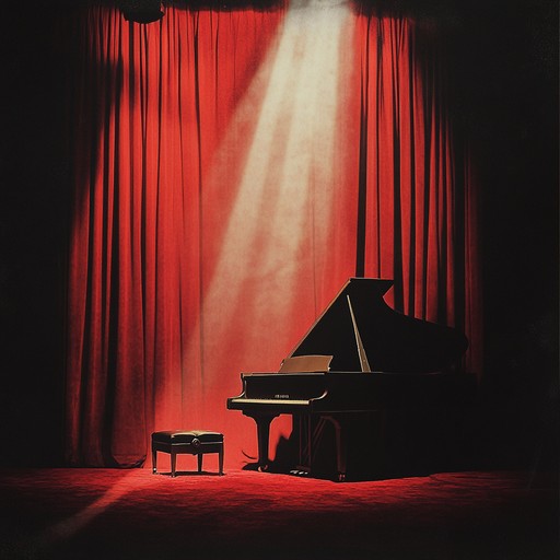 An instrumental piece capturing the eerie ambiance of a deserted cabaret, with expressive piano tones weaving through shadows, evoking nostalgia and mystery.