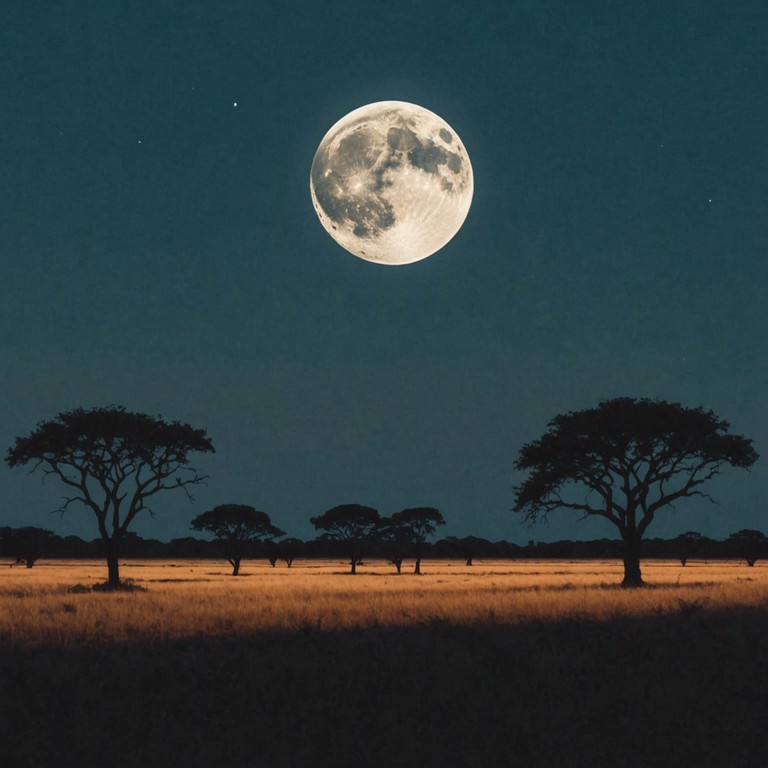 In this unique piece, the traditional sounds of african percussion are intertwined with a mysterious, almost supernatural ambiance, creating an eerie yet energetic experience. Instrumental layers gradually build up, pulling the listener into a narrative that feels like a mystical journey through a moonlit african savannah.