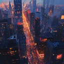 urban journey through cinematic symphony with vibrant orchestral swells