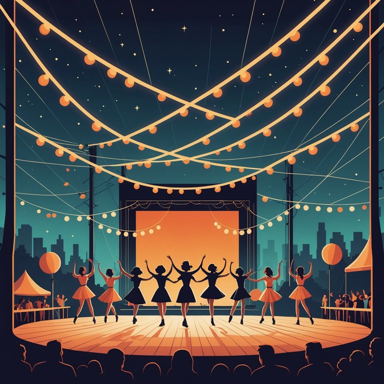 Experience a rhythmic adventure as vibrant brass and the echoing beats of latin jazz take you on a journey through the excitement of a moonlit dance festival. Let each note guide your steps across cobblestones that glint under the stars, in a celebration of life and music.