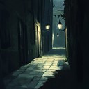 eerie blues instrumental echoing in a moonlit deserted alley