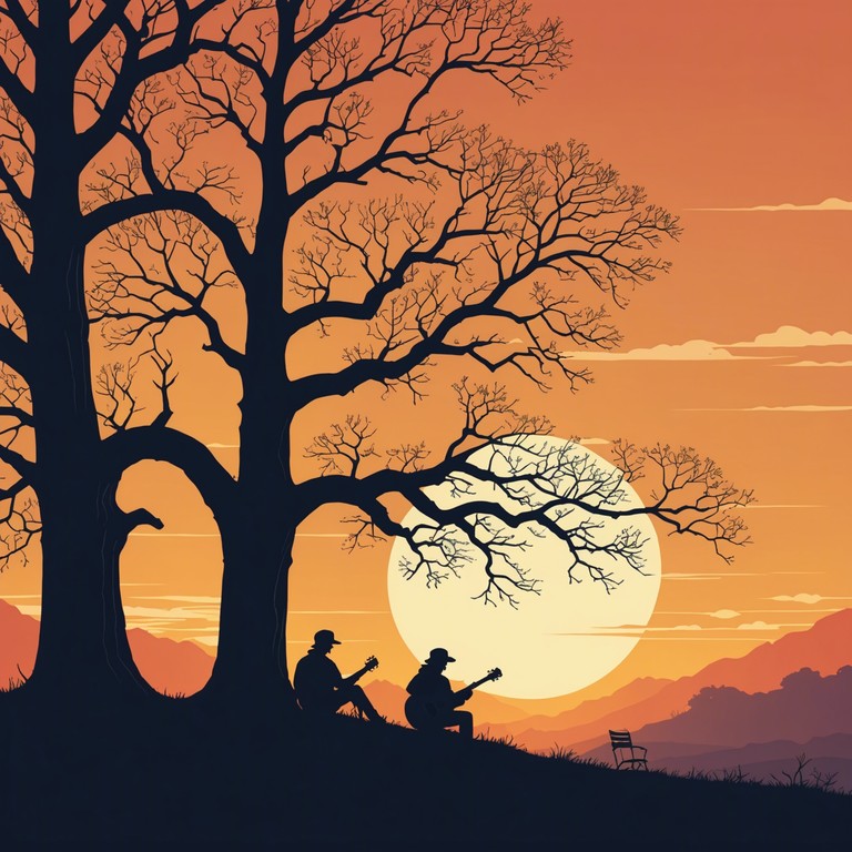 Drawing upon the poignant melodies that reflect the serene yet heart wrenching moments of sunset, where whispers of love lost and hope faintly tread across the strings of a solitary acoustic guitar. The piece encapsulates the deep, somber thoughts of a weary soul in the late hours, embracing nostalgia and elusive tranquility.