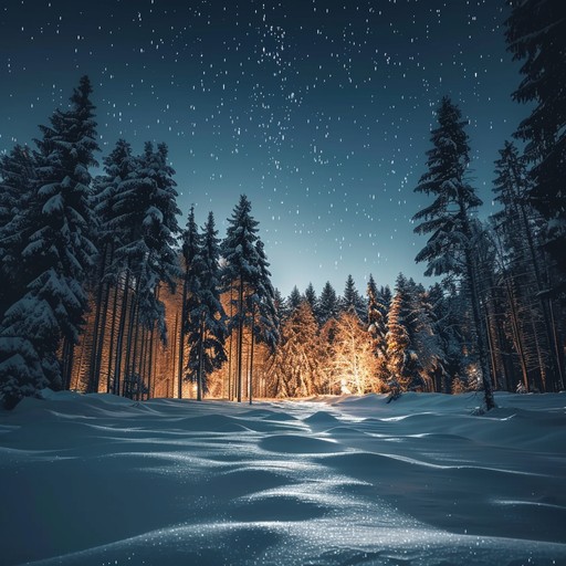 A holiday melody that combines mysterious ethereal sounds with peaceful snowy ambience