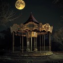 an eerie yet nostalgic polka floating through a haunted fairground.