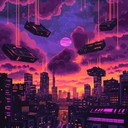 a groovy electronic instrumental blending retro and futuristic sounds.
