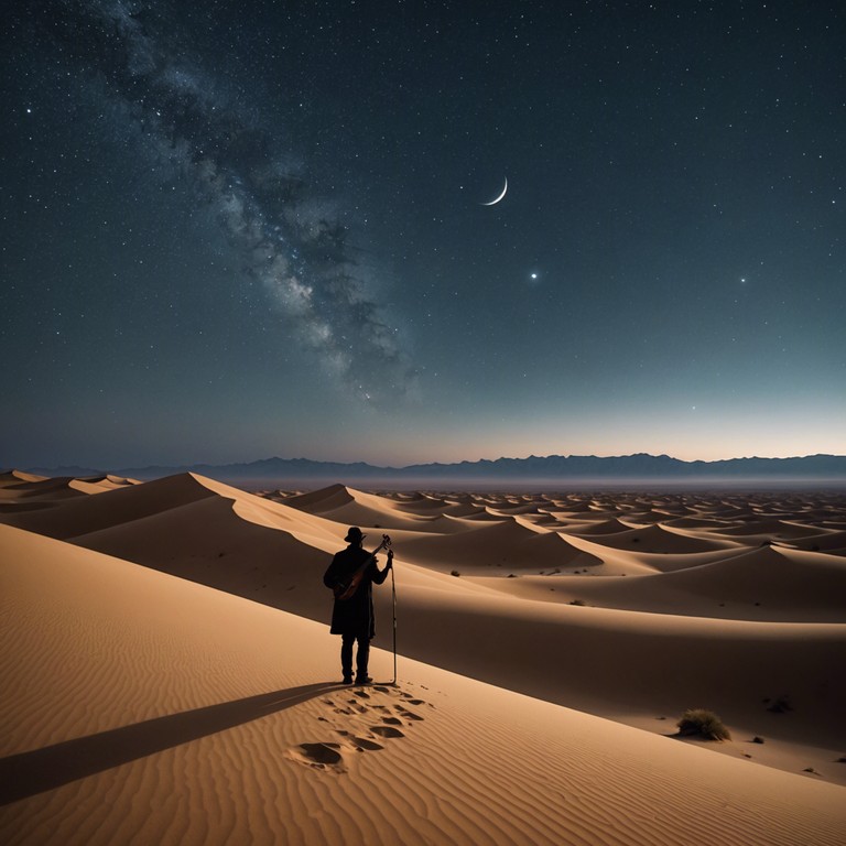 In this composition, the gentle strumming of the oud encapsulates the essence of a peaceful middle eastern night. Soft, flowing rhythms merge with subtle melodic lines, creating an introspective atmosphere that mirrors the tranquil solitude of the desert under a canopy of stars. This track is a journey through time, evoking both the ancient traditions and the serene landscapes of the middle east.