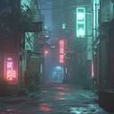 ambient cyberpunk medley with futuristic, calming atmospheres.