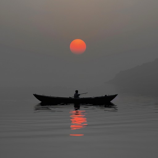 This track captures the essence of a peaceful sunrise along the river ganges, blending traditional hindustani musical styles with a modern ambient sensibility, emphasizing gradual melodic development and ethereal soundscapes