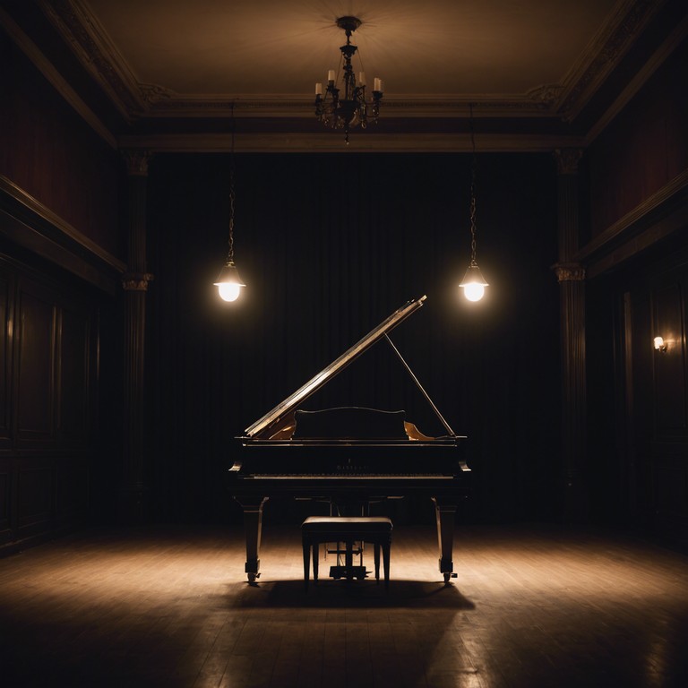 In a long forgotten cabaret hall, a solitary piano resonates with spectral melodies, conjuring images of past revelries and abandoned dreams. The song envelops the listener in a deeply nostalgic yet haunting atmosphere, where each note echoes like a whisper from bygone days, drawing out both the majesty and the melancholy of solitude and remembrance