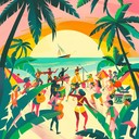 vibrant, joyful tune evoking playful tropical summer vibes