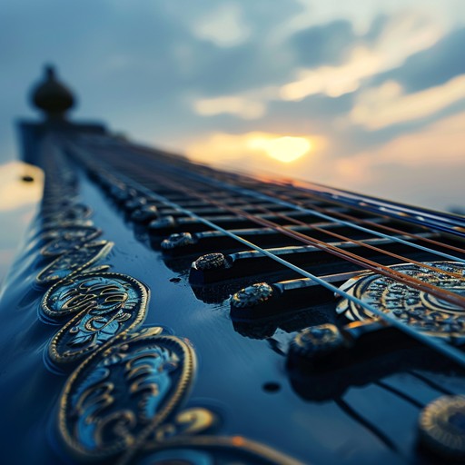 A deeply evocative instrumental piece drawing from the rich tradition of hindustani classical music. It weaves a somber narrative through its slow tempo and intricate raga patterns, evoking emotions of nostalgia and melancholy. This composition uses a sitar to create intricate melodies that transport the listener to a timeless world of introspection and longing.