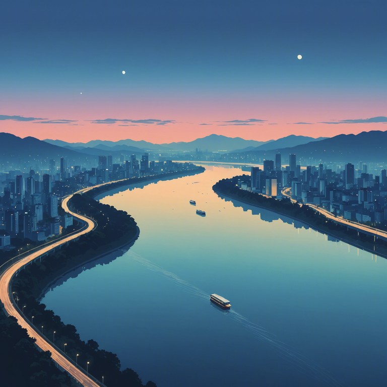 This alternative version softens the electronic elements, giving more focus to the geomungo, blending its traditional strings with ambient sounds to reflect the serene yet complex layers of life beside the han river, under the glow of city lights.