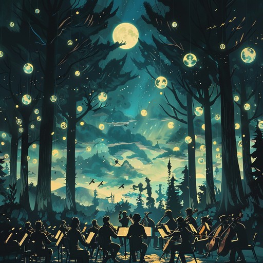 A magical journey unfolds within a mysterious forest, where the symphonic orchestra conjures shimmering melodies and mystical harmonies. Strings and woodwinds weave intricate tales of ancient magic and otherworldly beings, carrying listeners through a captivating landscape that feels both familiar and fantastical. Echoes of enchantment ripple through every note, inviting the imagination to wander through this spellbound realm.