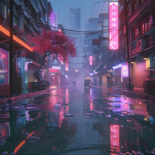 A soothing synthwave piece featuring delicate synth melodies that evoke the quiet serenity of a city at dusk, painting an auditory picture of neon signs and hushed streets.