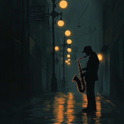 An instrumental track blending jazz and soul, featuring a haunting saxophone over a restless rhythm section to evoke the feel of wandering city streets at midnight, capturing feelings of anxiety and solitude.