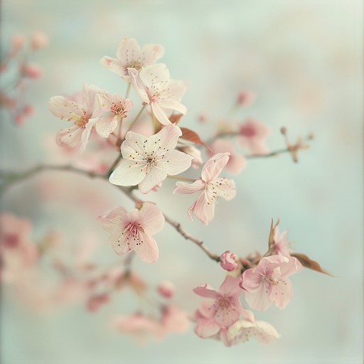 Soft and tender j pop tune inspired by cherry blossoms falling gently, evoking peaceful nostalgia and seasonal beauty.