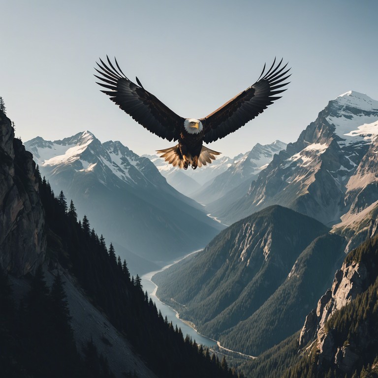 This composition evokes the grandeur of soaring eagles and vast, sweeping landscapes, harnessing the power of orchestral strings to paint a picture of freedom and majesty. The track builds from serene whispers to a powerful climax, reflecting the awe inspiring beauty of nature and the spirit of national pride.