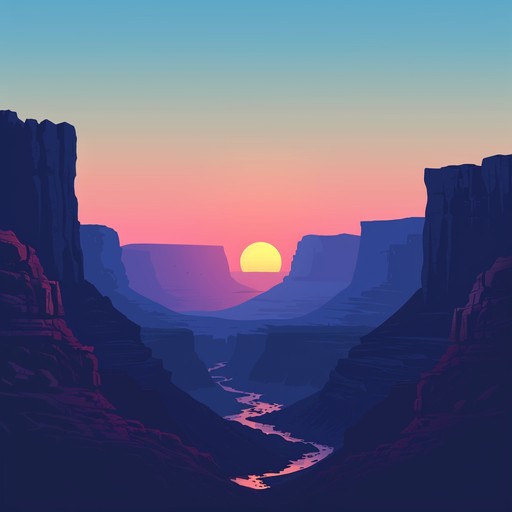 A soft rock instrumental piece inspired by the majestic calmness of a sun drenched canyon during sunset. The music mirrors the peaceful solitude one experiences surrounded by nature's immense beauty, with gentle guitar strums and a soothing rhythm that invites reflection and tranquility.