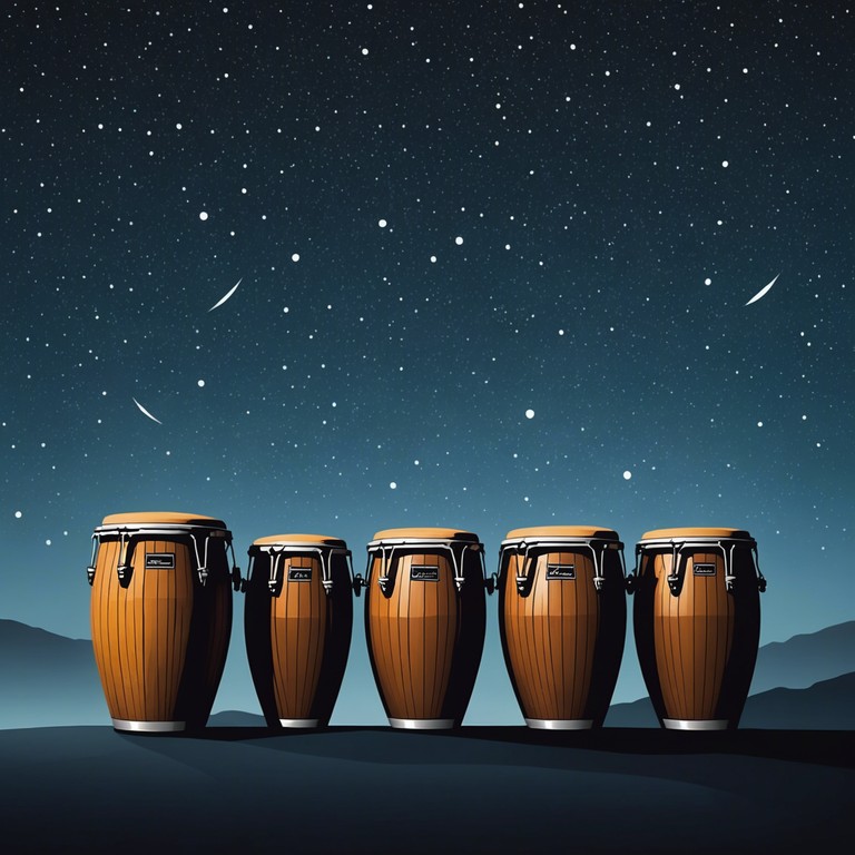 Echoes of ancestral beats captures the heart and soul of a blend where deep african drumming traditions meet the vibrant life of cuban music scenes. It’s a musical dialogue between past and future, invoking both memory and prophecy through its rhythmic pulse.