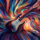 vibrant, trippy guitar rhythms inducing confident, electric vibrations