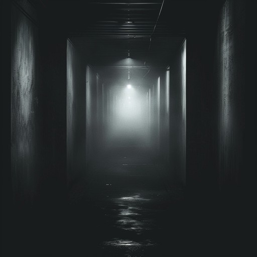 An eerie soundscape that transports listeners to a mysterious corridor, filled with eclectic, dark ambient instrumentation. Creeping dissonance, harmonic shifts, and industrial noises intensify the sense of suspense and dread.