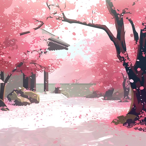 A gentle, melodic instrumental encapsulating the essence of cherry blossoms in spring, featuring lush harmonies, sparkling keys, and a serene atmosphere. Subtle yet impactful, it transports listeners to a peaceful and beautiful garden in full bloom.