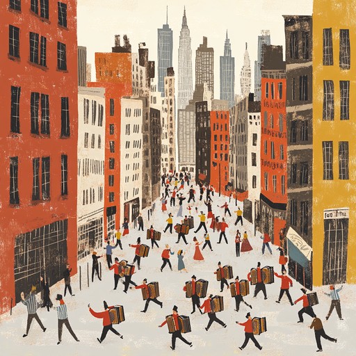 Experience the energy of a city street party through a polka lens. Combining the lively accordion with contemporary urban sounds, this piece will make any listener want to dance on the cobblestones.