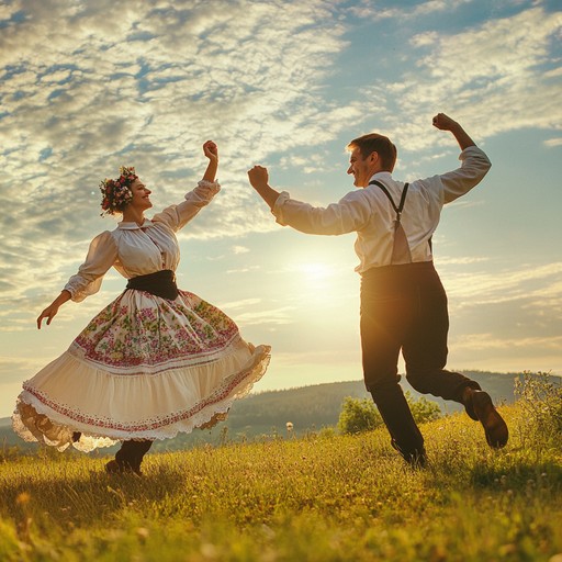 An uplifting instrumental polka led by a spirited accordion melody that captures the joy of dancing under bright skies. This lively tune invites listeners to celebrate and embrace happiness, evoking images of festivals and community gatherings.