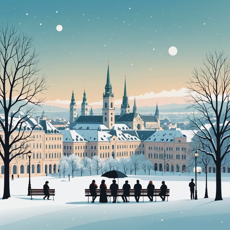 Imagine a snowy evening in vienna, with elegant strings gently playing amidst the softly falling snow. This sophisticated instrumental track blends classical influences with the spirit of holiday wonder, perfect for a serene winter's night.