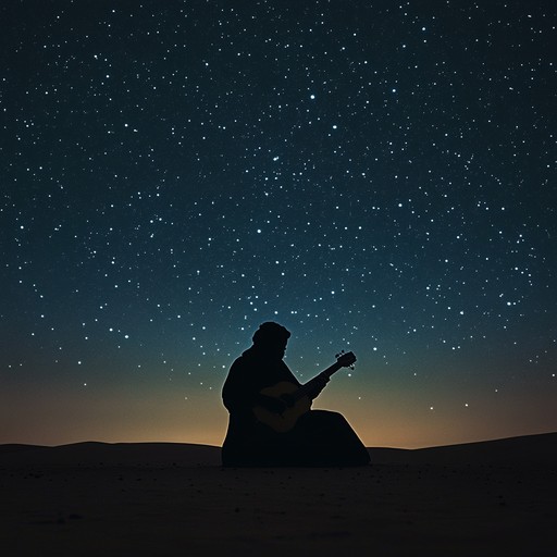 An instrumental composition that weaves sophisticated middle eastern scales and rhythms to evoke the serene yet mysterious atmosphere of a desert night, featuring intricate melodic lines that flow like a gentle wind across the dunes.