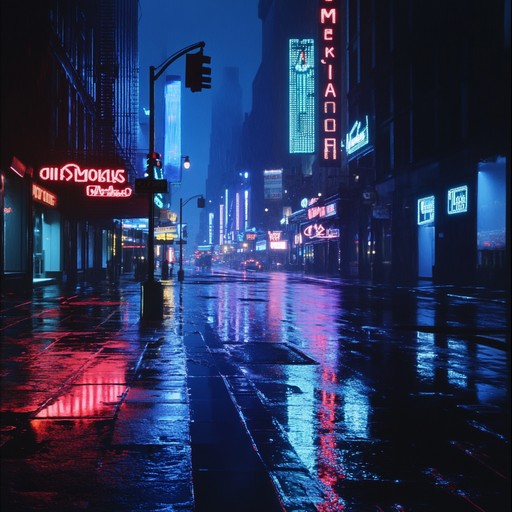 A dark new wave instrumental that captures the essence of a desolate cityscape under the veil of midnight rain. Synth melodies weave through brooding basslines, creating a haunting atmosphere that echoes feelings of solitude and introspection.