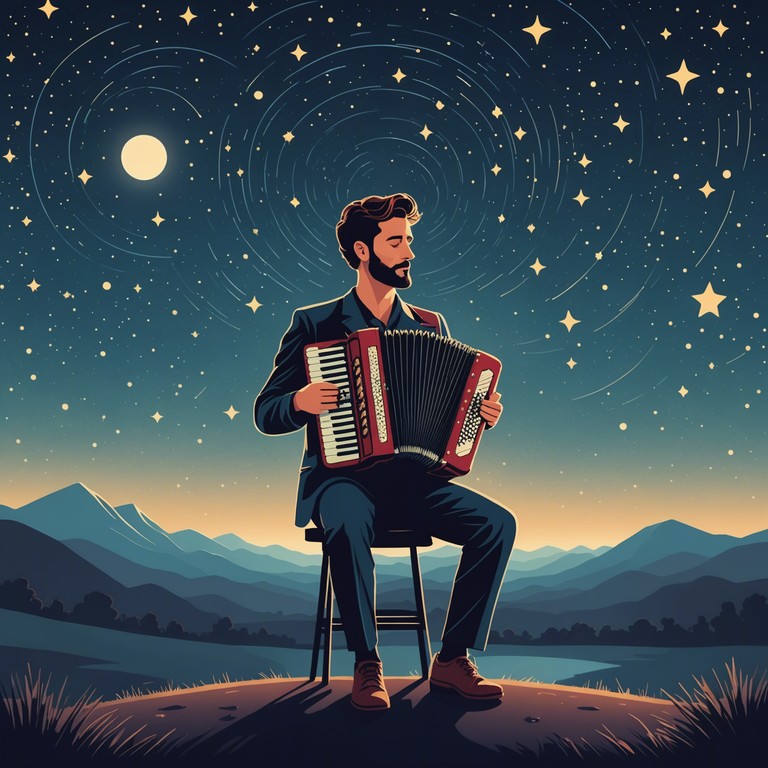 This track embodies a gentle cumbia infused with soft, soothing melodies perfect for a serene evening. Featuring a delicate play of accordion harmonies, it invites listeners into a peaceful, tender embrace with the night.