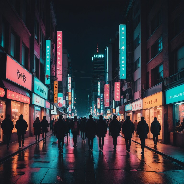 A vibrant journey through the electric pulse of nightlife, this track embodies the essence of a bustling cityscape as felt through gleaming neon lights. The track maintains a driving rhythm with a rich overlay of synth textures, perfect for a reflective yet uplifting mood.