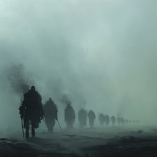 Marching evokes a sense of mysterious strength and ancient discipline. Bugle leads a hauntingly powerful march through shadowy echoes of past conflicts.