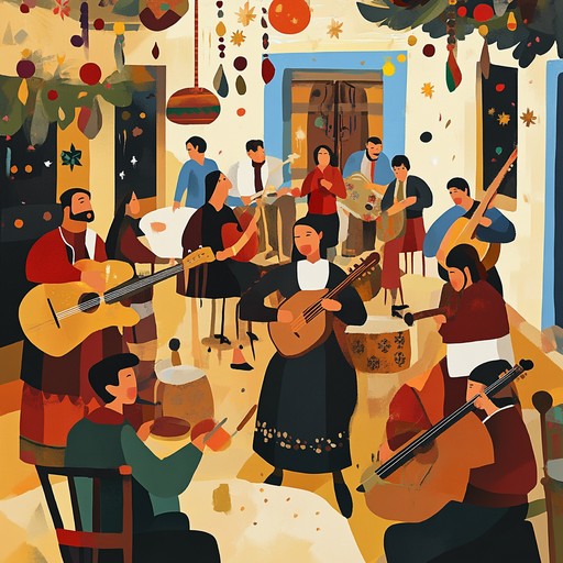 An exuberant instrumental piece combining traditional jewish melodies with contemporary rhythms, featuring the clarinet leading lively tunes that celebrate the warmth and joy of hanukkah gatherings