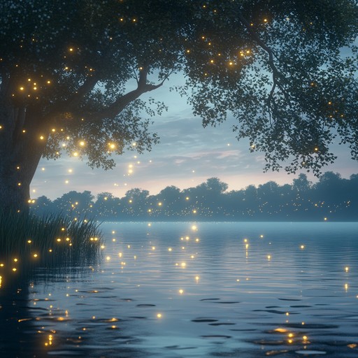 Immerse yourself in a soft, glowing world where every gentle note shines like a glittering gem, spreading tranquility and serene comfort in an enchanting sonic landscape